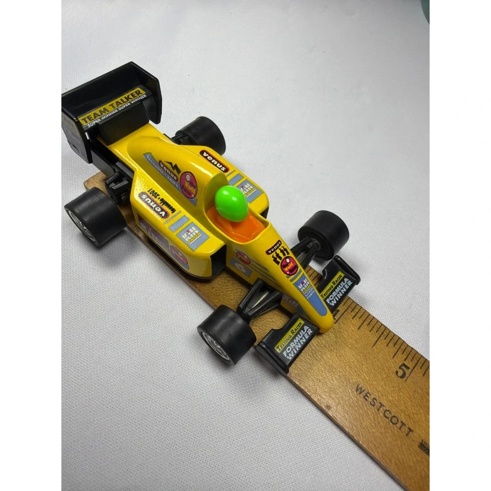 Vintage Team Talker Venus Formula 1 Race Car Toy Kids Yellow‎ PlasticRare Y2K